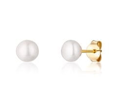 JwL Luxury Pearls Uhani iz rumenega zlata s pravimi rečnimi biseri JL0767