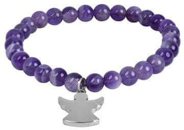 Troli Zapestnica iz perlice iz ametista z angelom