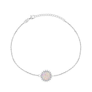 Brilio Silver Očarljiva zapestnica s sintetičnim opalom BRC37WP