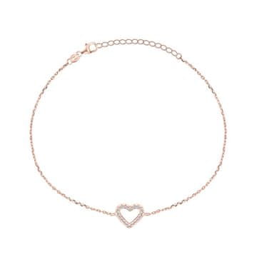 Brilio Silver Očarljiva bronasta srčkana zapestnica BRC39R
