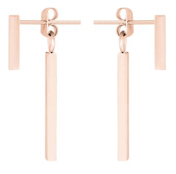 Troli Roza pozlačeni jekleni uhani pomfrit