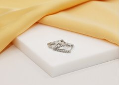 Brilio Silver Moderni srebrni uhani s cirkoni EA637W