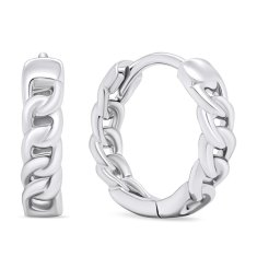 Brilio Silver Elegantni srebrni obročasti uhani EA680W