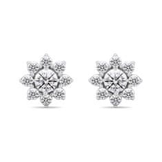 Brilio Silver Decentni srebrni uhani s cirkoni Flowers EA577W