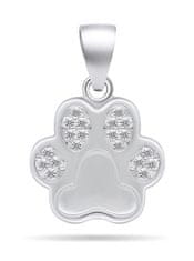 Brilio Silver Igriv srebrn obesek s cirkoni Paw PT63W