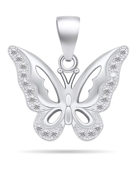 Brilio Silver Očarljiv srebrn obesek s cirkoni Butterfly PT75W