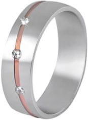 Beneto Exclusive Ženski dvodelni poročni prstan iz jekla SPD07 (Obseg 53 mm)