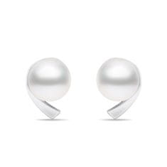 Brilio Silver Minimalistični srebrni uhani s pravimi biseri EA595W