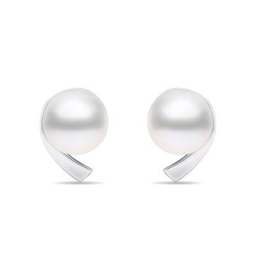 Brilio Silver Minimalistični srebrni uhani s pravimi biseri EA595W