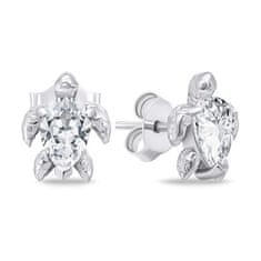 Brilio Silver Igriv srebrn komplet nakita s cirkoni Turtle SET233W (uhani, obesek)