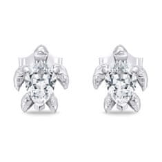 Brilio Silver Igriv srebrn komplet nakita s cirkoni Turtle SET233W (uhani, obesek)
