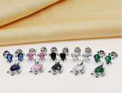 Brilio Silver Igrivi srebrn komplet nakita s cirkoni Turtle SET233WBC (uhani, obesek)