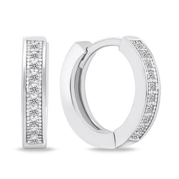 Brilio Silver Srebrni obročasti uhani s cirkoni EA668W