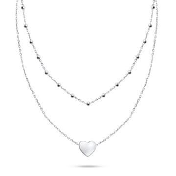 Brilio Silver Originalna dvojna srebrna ogrlica NCL63W