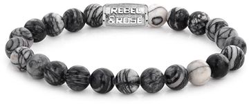 Rebel & Rose Zapestnica z biseri Black Wolf RR-80032-S