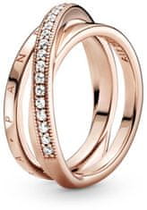 Pandora Bronast prepleten prstan s Pavé cirkoni 189057C01 (Obseg 50 mm)