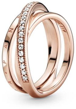 Pandora Bronast prepleten prstan s Pavé cirkoni 189057C01