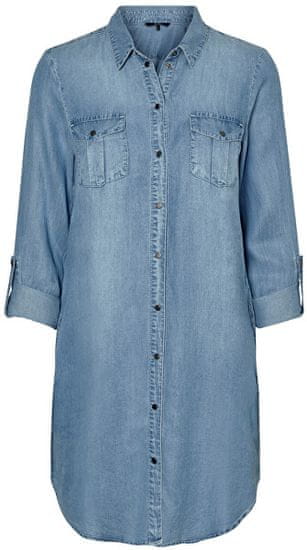 Vero Moda Ženska obleka VMSILLA 10184172 Light Blue Denim