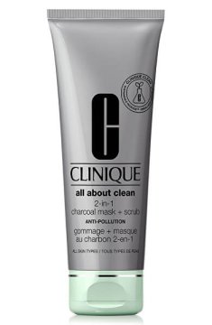 Clinique Detox maska in piling All About Clean (2-in-1 Charcoal Mask + Scrub)