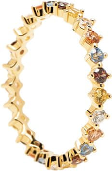 PDPAOLA Nežen pozlačen prstan s cirkoni SAGE Zlato AN01-209