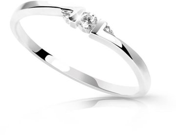 Cutie Diamonds Minimalističen prstan iz belega zlata z diamanti DZ6714-3053-00-X-2