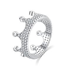MOISS Luksuzni srebrni prstan s cirkoni Royal krona R00021 (Obseg 54 mm)