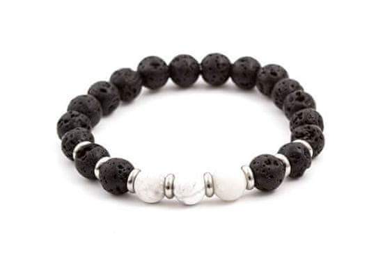 Zapestnica iz kroglic iz lava kamna in howlite MINK52