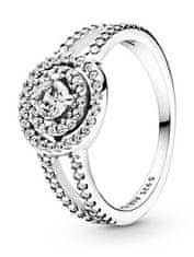 Pandora Luksuzni bleščeči srebrni prstan 199408c01 (Obseg 60 mm)
