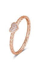 Rosato Romantičen bronast prstan s cirkoni Allegra RZA018 (Obseg 56 mm)