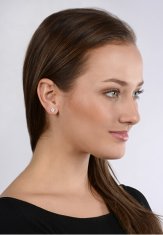 JwL Luxury Pearls Srebrni dvojni uhani s pravim bisernim lososom in kristalom JL0216