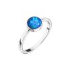 Srebrn prstan z modrim opalom 15001.3 (Obseg 52 mm)
