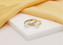 Brilio Silver Eleganten srebrn prstan s pravim biserom RI055W (Obseg 50 mm)