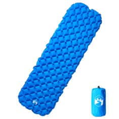 shumee vidaXL Napihljivo ležišče za kampiranje za 1 osebo modro 190x58x6 cm