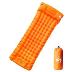 shumee vidaXL Samonapihljivo ležišče za kampiranje z blazino 1 osebo oranžno