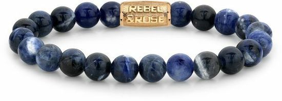 Rebel & Rose Polnočno modra zlata zapestnica s perlami RR-80094-G