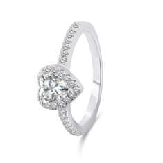 Brilio Silver Romantični srebrni prstan Srce RI047W (Obseg 50 mm)