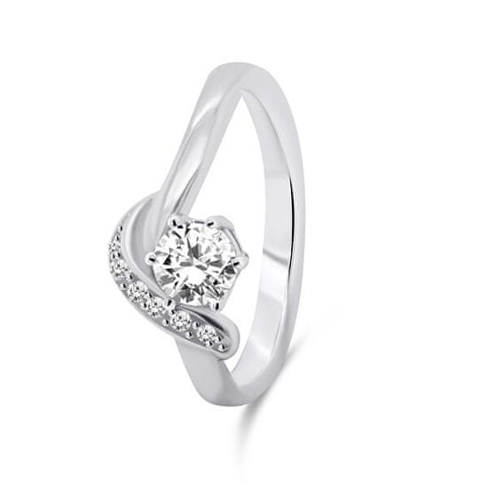 Brilio Silver Eleganten srebrn prstan s cirkoni RI048W