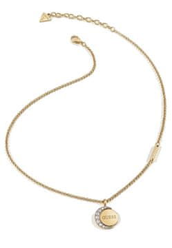 Guess Lepo pozlačena ogrlica s kristali Moon Phases JUBN01189JWYG