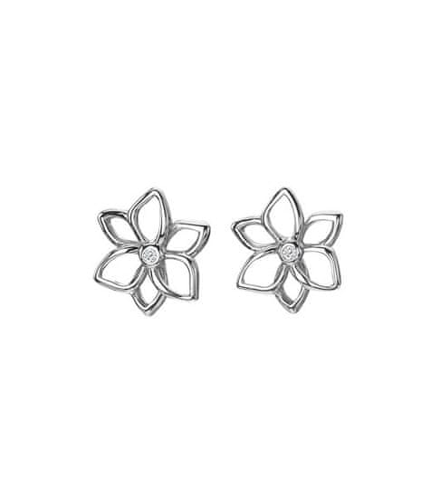 Hot Diamonds Fini srebrni uhani z diamanti Flowers Diamond Amulets DE711
