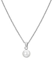 Hot Diamonds Očarljiva srebrna diamantna in biserna ogrlica Diamantni amuleti DP895 (verižica, obesek)