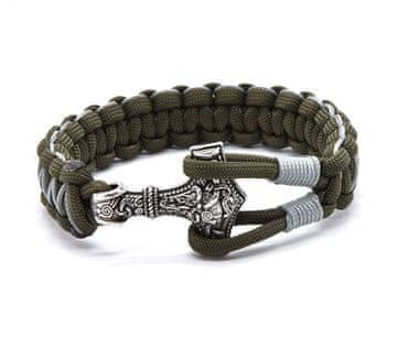 Cordell Olivna paracord zapestnica Thor´s hammer - Mjoelnir