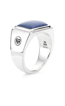 Rebel & Rose Kvadratni brezčasni srebrni prstan Lapis Lowneck RR-RG033-S