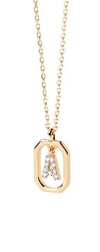 PDPAOLA Očarljiva pozlačena ogrlica črka "A" LETTERS CO01-512-U (verižica, obesek)