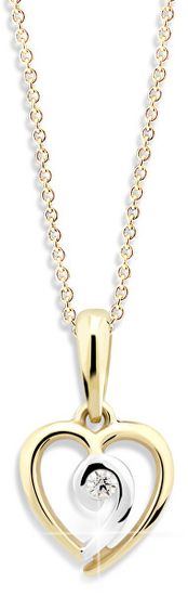 Cutie Jewellery Romantičen dvobarven obesek iz rumenega zlata Z6298-1609-40-10-X-1