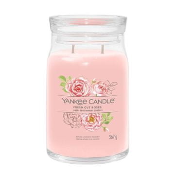 Yankee Candle Aromatična sveča Signature glass velika Fresh Cut Rose s 567 g