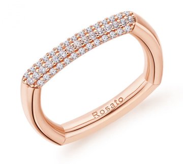 Rosato Eleganten bronast prstan s cirkoni Bianca RZBI32