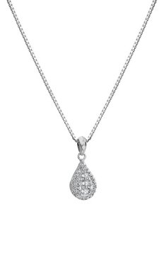 Hot Diamonds Elegantna srebrna ogrlica z bleščečim topazom in diamantom DP913 (verižica, obesek)