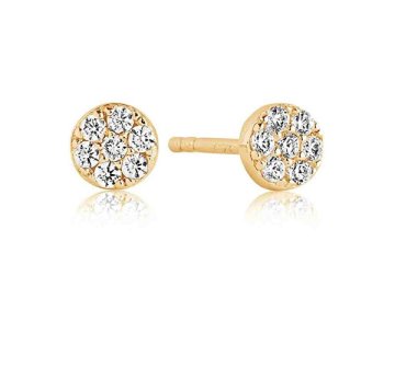 SIF JACOBS Drobni pozlačeni uhani s kockami s kubičnim cirkonijem Cecina SJ-E2773-CZ(YG)