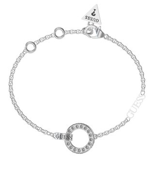 Guess Elegantna jeklena zapestnica Circle Lights JUBB03162JWRH