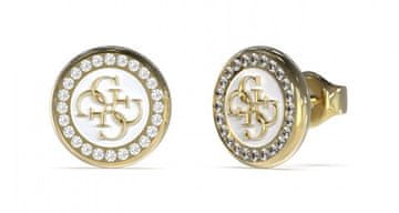 Guess Moderni pozlačeni uhani Life In 4G JUBE03123JWYGWHT/U